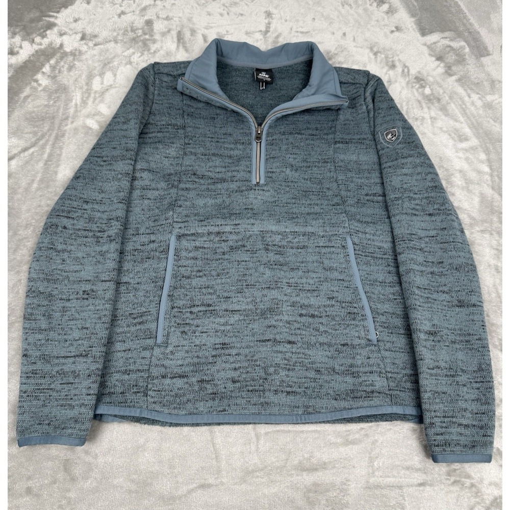 Kuhl‎ Ascendyr 1/4 Zip Sweater Jacket Womens Small S Fleece Blue Kangaroo Hiking